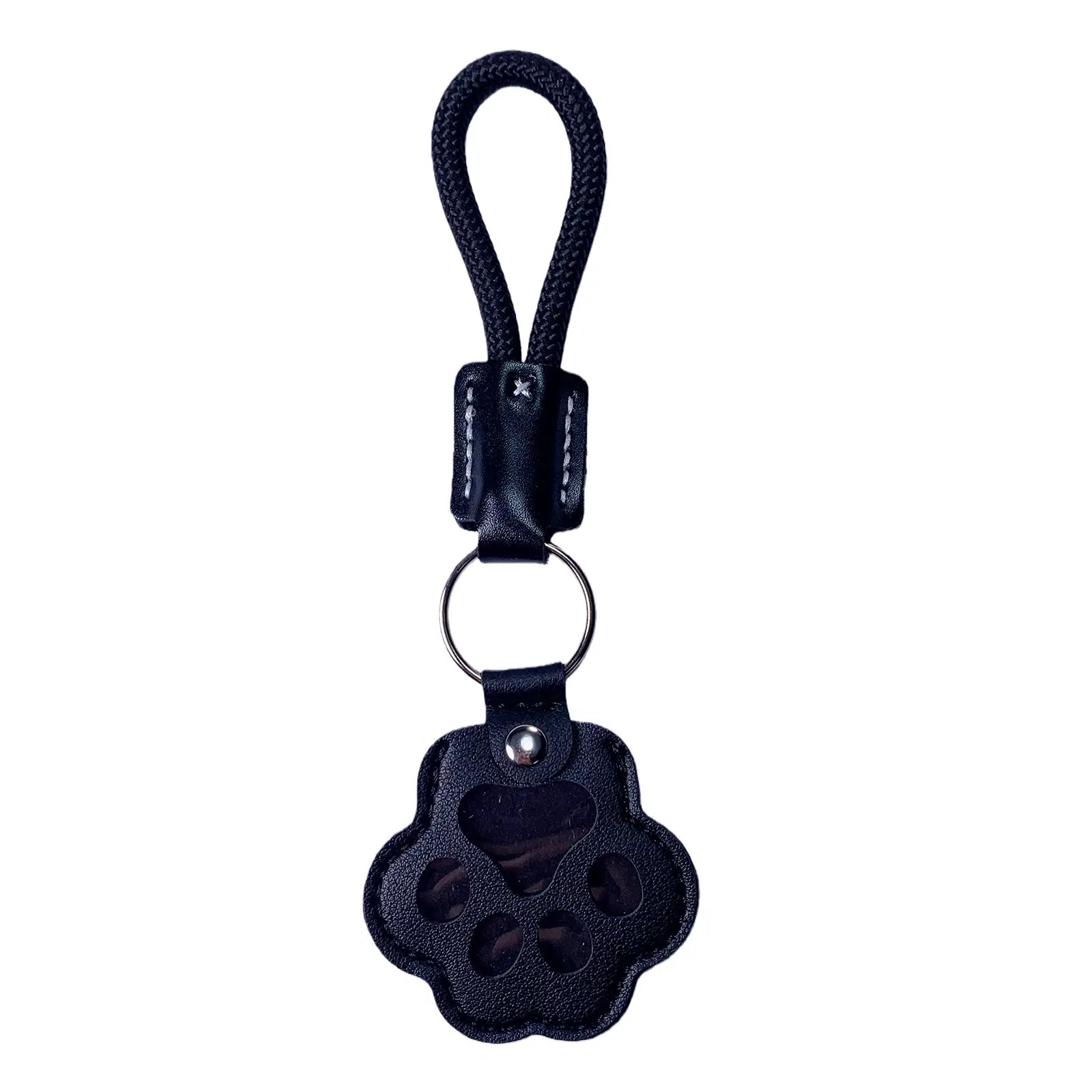 Pet Fur Memory Charm Leather Keychain Keepsake for Dog Cat Hair Paw-Shaped Design Memorial Sympathy Gift for Grieving Owners