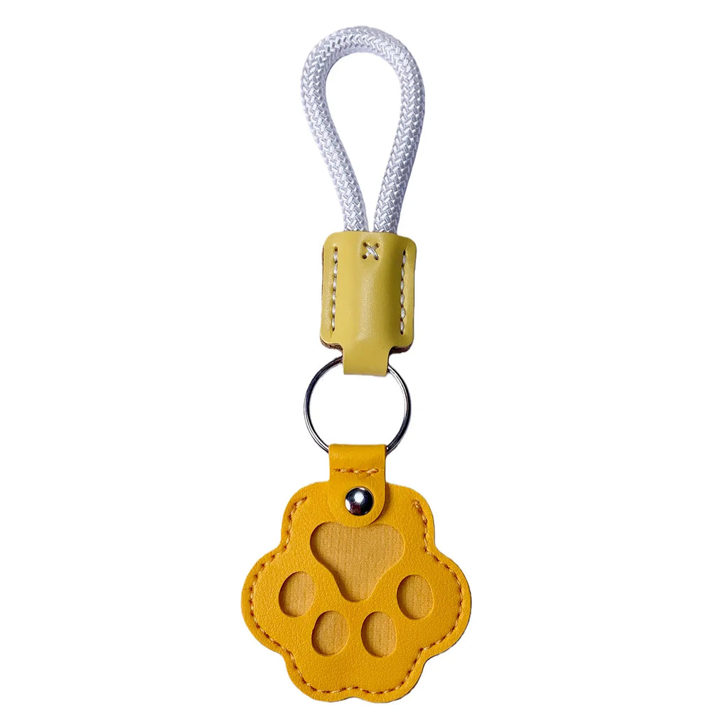 Pet Fur Memory Charm Leather Keychain Keepsake for Dog Cat Hair Paw-Shaped Design Memorial Sympathy Gift for Grieving Owners